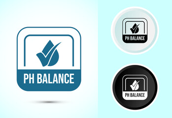PH balance icon design illustration. Neutral PH balance icon sign, Free acidity concept symbol in color, black and white