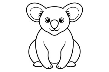 Naklejka premium Stylized Koala Ink Art