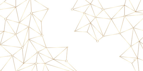 golden vector poly triangle texture. clean and modern science chemical theme background. Abstract geometric pattern composed of triangular. white golden vector triangle mosaic wallpaper , vector.	