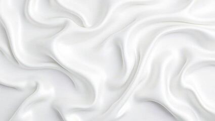Obraz premium White silk fabric with soft smooth folds, suitable for elegant backgrounds, luxury design concepts, fashion projects, and sophisticated visual themes.