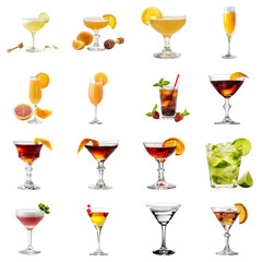 Assortment of Colorful Cocktails