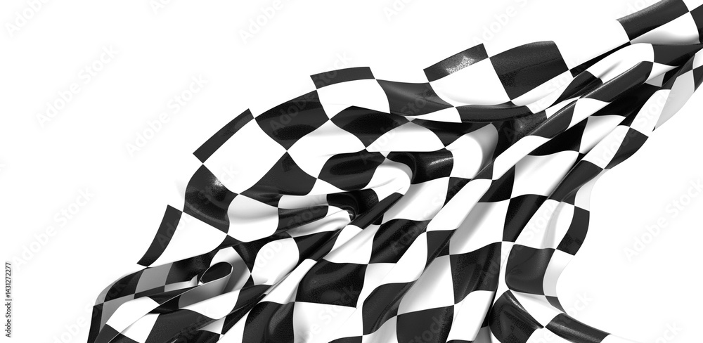 Poster the checkered flag waves signifying victory and the thrill of the finish line