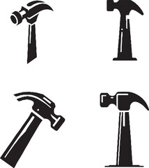 Vector Silhouette Hammer Icons