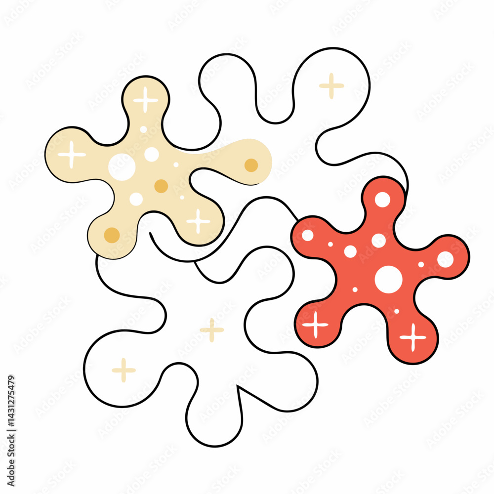 Poster colorful abstract shapes with glossy and embossed effects create playful and modern design. composit