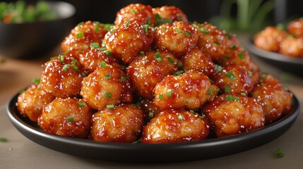 Fototapeta premium Crispy, savory chicken balls piled high