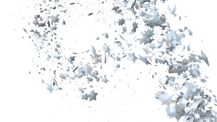 Stardust Christmas Shower: Mesmerizing 3D Illustration Depicting Descending Holiday Star Particles