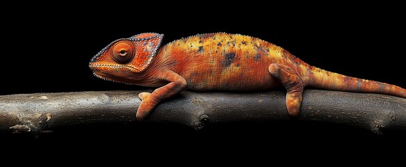 Colorful Chameleon on Branch