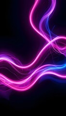 Naklejka premium Creating a dreamy aesthetic with soft waves and glowing particles in cinematic backdrop