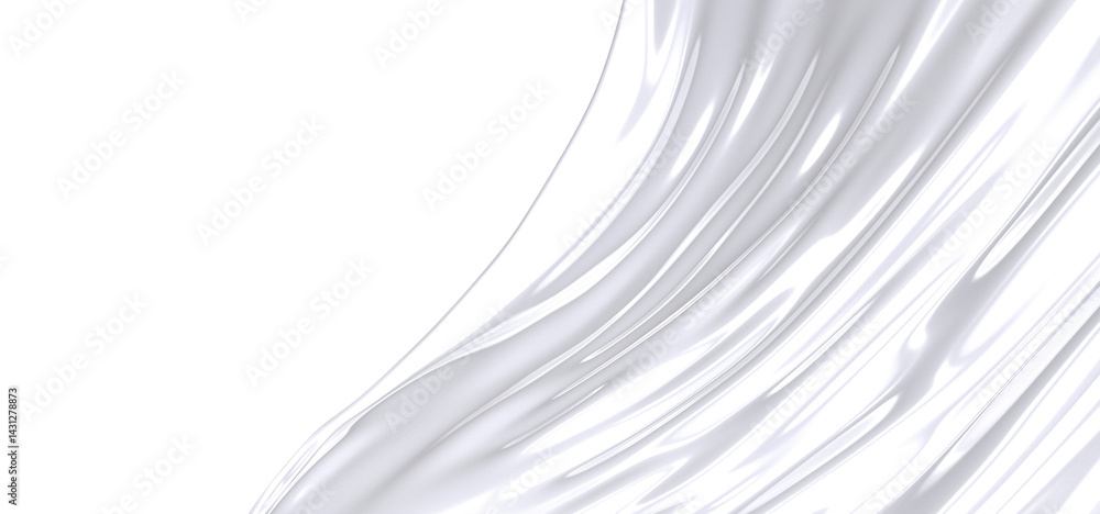 Poster A close-up of a white fabric, gently draped and flowing, creating an abstract and elegant design.