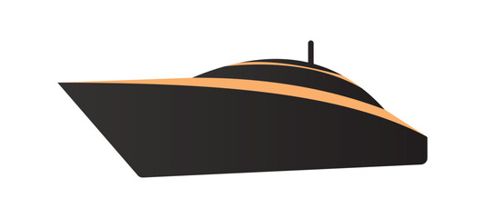 Luxury Yacht Front View Vector – Modern Marine Vessel Illustration