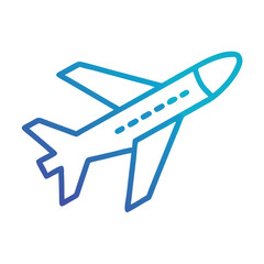 Gradient Airplane Icon on Black Background: Travel, Transportation, and Aviation