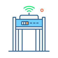Smart Gate with Green Wireless Signal and Orange Indicator Light