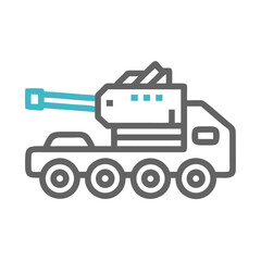 Stylized Tank Illustration: Military Vehicle Vector on Black Background