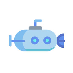 Cute Cartoon Submarine Illustration on Black Background - Underwater Vehicle Concept