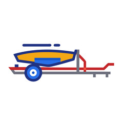 Modern Fertilizer Spreader Agricultural Equipment Icon on Black Background