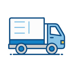 Blue Delivery Truck Icon Illustration for Logistics and Transportation Designs