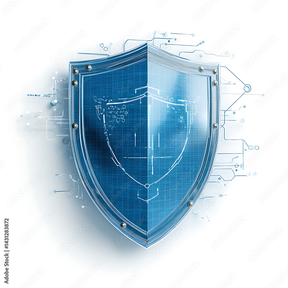 Poster cybersecurity shield design digital space infographic high-tech environment conceptual viewpoint