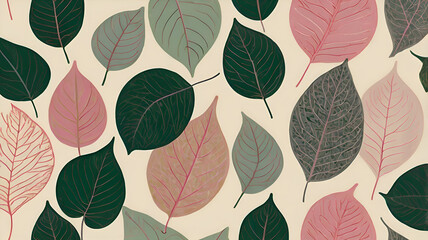 seamless floral pattern, seamless pattern with leaves