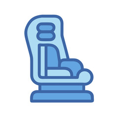 Blue Car Seat Icon: Safety and Protection for Child Transportation