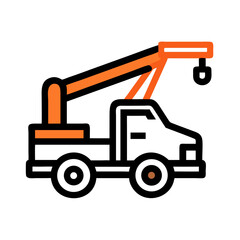 Modern Orange Desk Lamp Illustration on Black Background - Vector Art