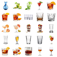Cocktail Drinks Menu Glasses Variety