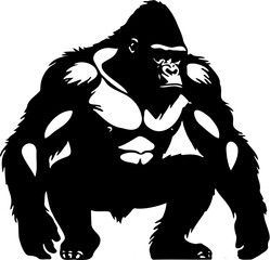 gorilla vector illustration with white background