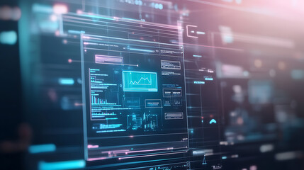 Analyzing data trends in digital dashboards virtual workspace infographic modern technology interactive view data visualization