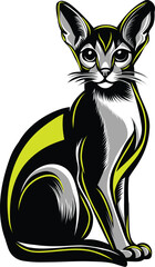 Stylized Abyssinian Cat Illustration