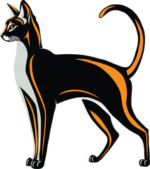 Stylized Abyssinian Cat Illustration