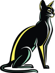 Stylized Abyssinian Cat Illustration