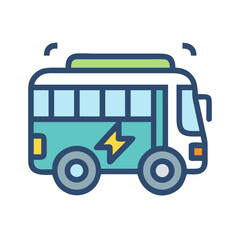 Electric Bus Icon: Sustainable Transportation and Eco-Friendly Technology Concept