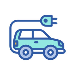 Electric Car Illustration: Clean Energy Vehicle Charging for Sustainable Transportation