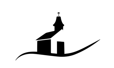 church silhouette vector