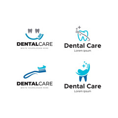 Set of Dental Care Logo Template Design Vector.