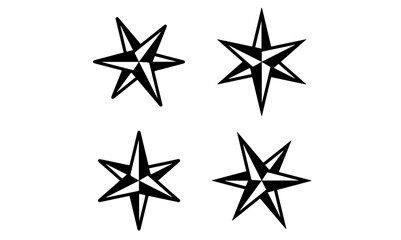 set of stars - black and white stars
