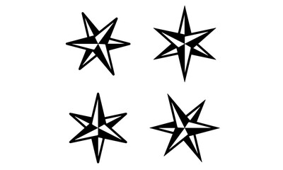 black and white star
