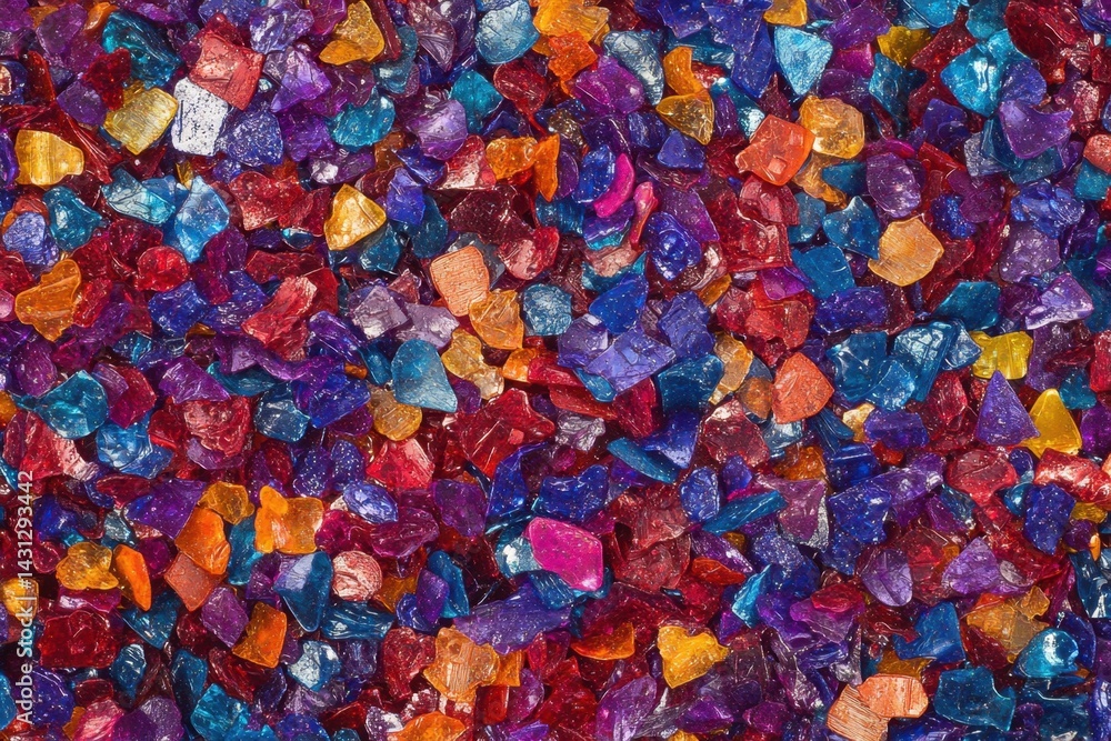 Aufkleber vibrant mosaic of colorful glass pieces sparkling with light creating a dazzling and captivating tex
