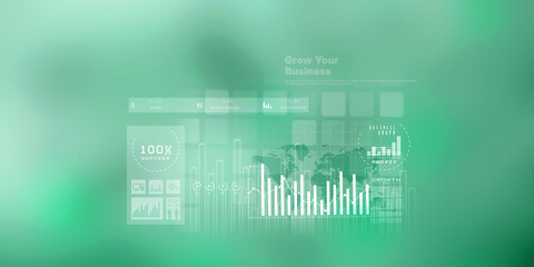 2d illustration Stock market online business concept. business Graph 