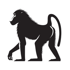 High-quality baboon silhouette vector illustration perfect for logos, icons, and digital assets – baboon silhouette – baboon vector – baboon illustration – silhouette of baboon – baboon icon

