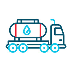 Tanker Truck Icon - Water Delivery, Oil Transport, Liquid Transportation Design