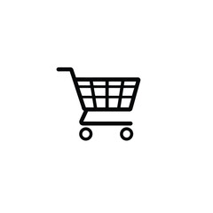 Shopping cart icon vector illustration for e commerce retail store online shop market buy sell 100