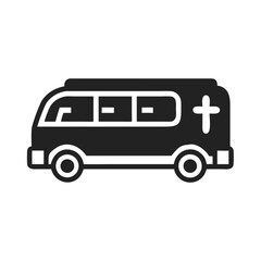 Hearse Vector Illustration, Funeral Car, Death Transportation, Funeral Service, Sympathy