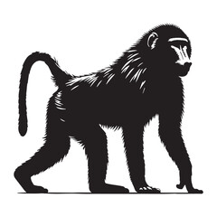Professional-quality baboon silhouette vector with smooth and clean lines for modern designs – baboon silhouette – baboon vector – baboon illustration – silhouette of baboon – baboon icon

