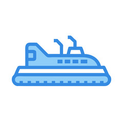 Blue Hovercraft Icon: Futuristic Transportation, Marine Technology, and Watercraft Design