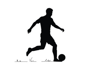 silhouette of a football player dribbling the ball