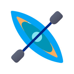 Modern Kayak and Paddle Vector Graphic Illustration for Outdoor Adventures