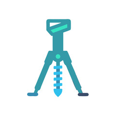 Conceptual Illustration of an Auger or Post Hole Digger on Black Background