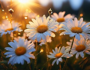 Gänseblümchen im Morgentau