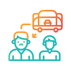 Obraz premium Divorce, broken relationship, moving out, and loss - modern icon illustration