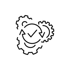 Convenient, effective action. Simple solution. Easy method. Vector linear icon isolated on white background.